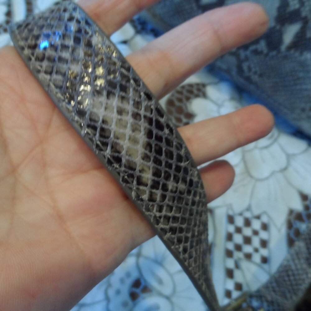 Tory Burch Gray Python Embosed Leather Shoulder B… - image 6